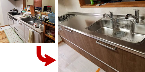 福岡市　キッチン交換工事
