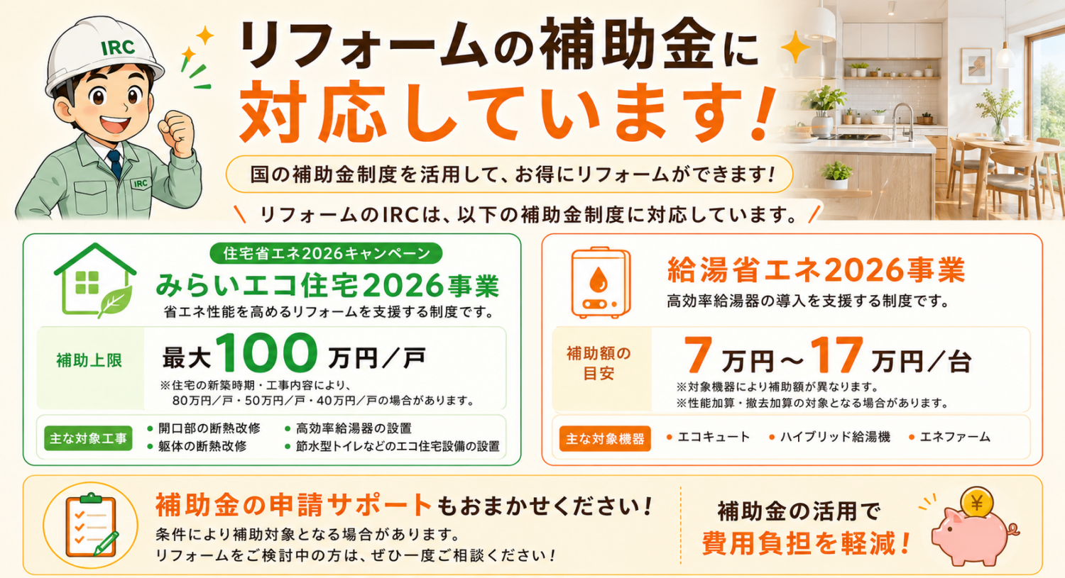 補助金に対応しています
